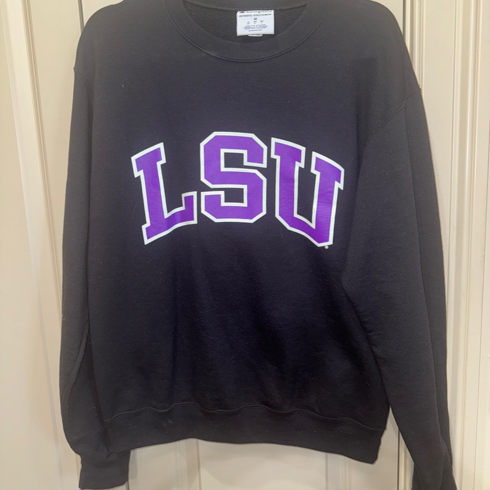 LSU Champion Black Crew Neck Sweater